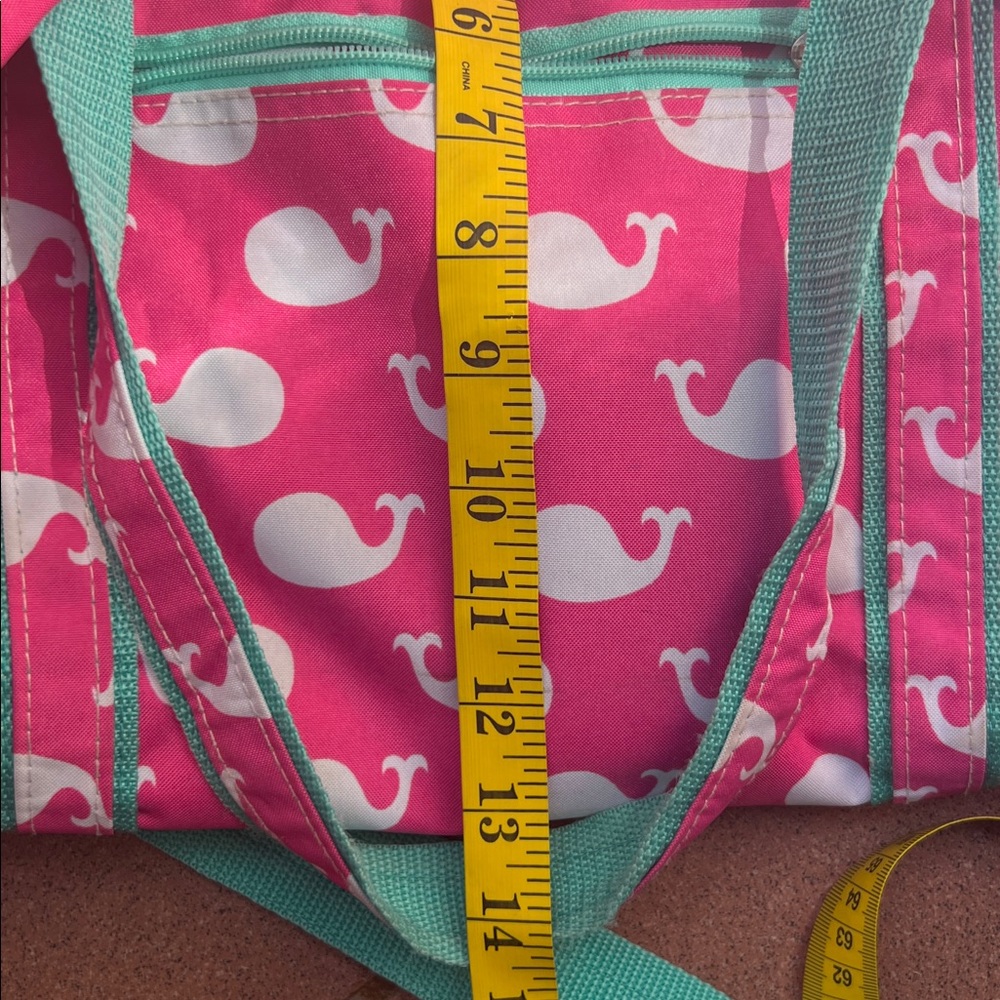 Pink and White Whale Print Duffel Bag‎ “GRAMMIE” - Picture 13 of 15